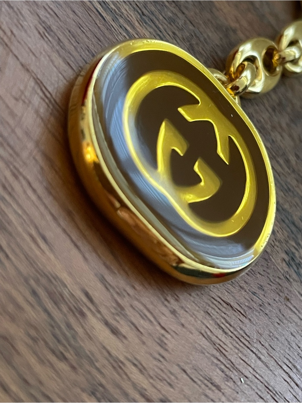 GUCCI Vintage Marina Interlocking G Gold Tone Bag Charm/Keychain w/Box - Picture 8 of 11